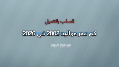 كم عمر مواليد 2002 في 2026؟ الحساب بالتفصيل