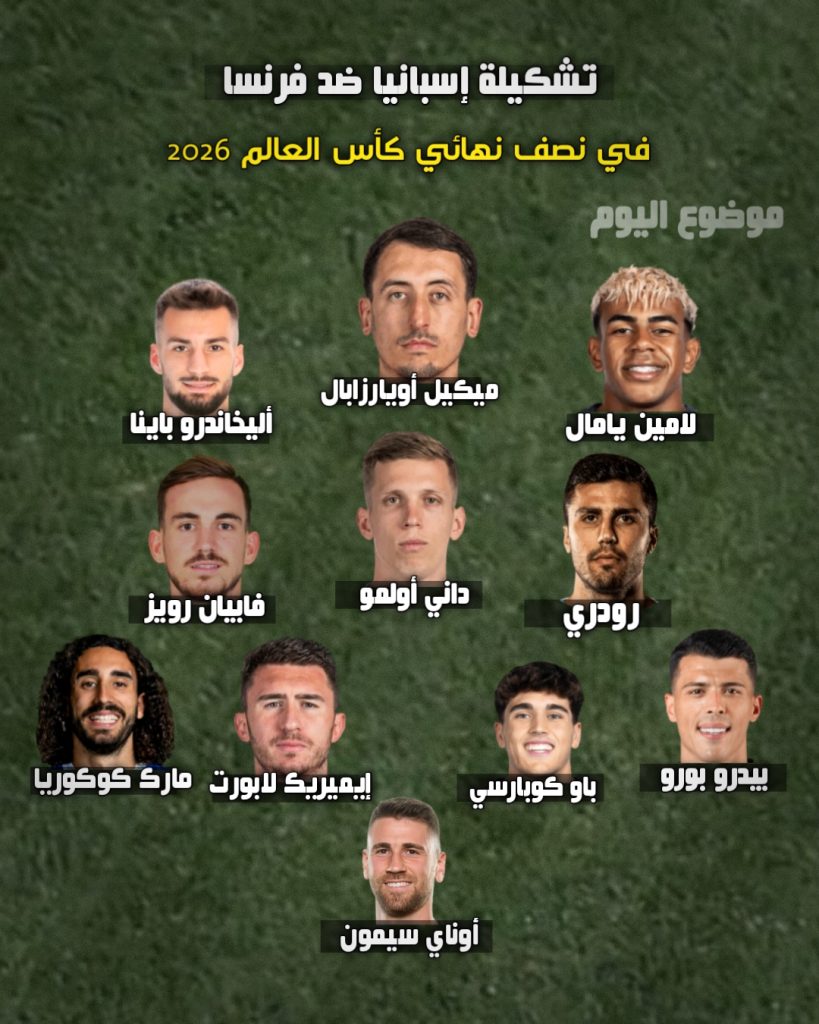 تشكيلة إسبانيا ضد فرنسا 