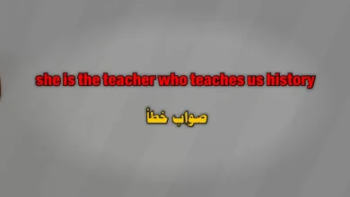 she is the teacher who teaches us history صواب خطأ