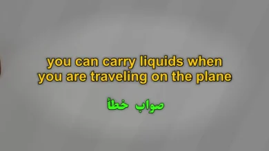 you can carry liquids when you are traveling on the plane صواب خطأ