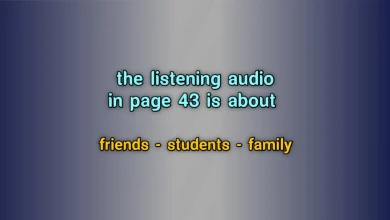 the listening audio in page 43 is about friends students family