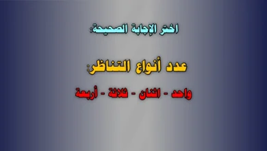 عدد أنواع التناظر واحد اثنان ثلاثة أربعة