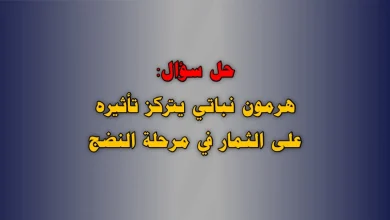 هرمون نباتي يتركز تأثيره على الثمار في مرحلة النضج